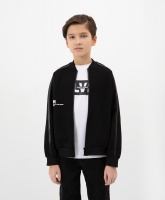 Толстовка из джерси на литой молнии черная Gulliver, школьная форма для мальчиков  фото, kupilegko.ru